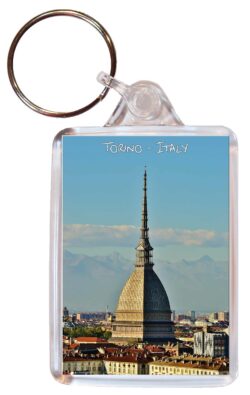 Torino - Italy - Double Sided Large Keyring Key Fob Chain Ring Gift Present Souvenir S2