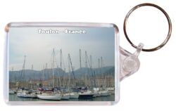 Toulon - France - Double Sided Large Keyring Key Fob Chain Ring Gift Present Souvenir F3