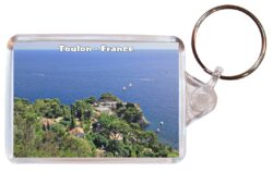 Toulon - France - Double Sided Large Keyring Key Fob Chain Ring Gift Present Souvenir F4