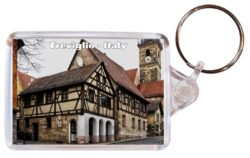 Treviglio - Italy - Double Sided Large Keyring Key Fob Chain Ring Gift Present Souvenir S2