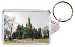 Trondheim - Norway - Double Sided Large Keyring Key Fob Chain Ring Gift Present Souvenir N1