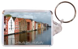 Trondheim - Norway - Double Sided Large Keyring Key Fob Chain Ring Gift Present Souvenir N3