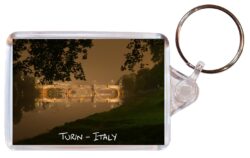 Turin - Italy - Double Sided Large Keyring Key Fob Chain Ring Gift Present Souvenir S1