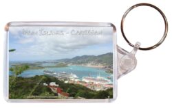 Virgin Islands - Caribbean - Double Sided Large Keyring Key Fob Chain Ring Gift Present Souvenir C1