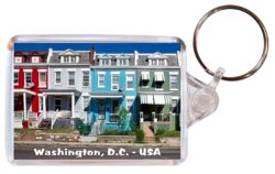 Washington, D.C. - USA - Double Sided Large Keyring Key Fob Chain Ring Gift Present Souvenir US3