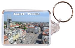 Zagreb - Croatia - Double Sided Large Keyring Key Fob Chain Ring Gift Present Souvenir C2