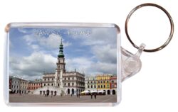 Zamosc - Poland - Double Sided Large Keyring Key Fob Chain Ring Gift Present Souvenir P1