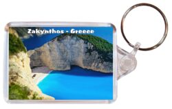 Zakynthos/Zante - Greece - Double Sided Large Keyring Key Fob Chain Ring Gift Present Souvenir G4