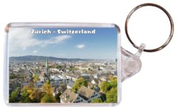 Zurich - Switzerland - Double Sided Large Keyring Key Fob Chain Ring Gift Present Souvenir S5