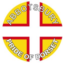 Abbotsbury - Pride of Dorset - TWO PACK - Car Bumper Laptop Window Decal County Flag Sticker