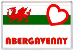 Abergavenny - Love Wales/Welsh Towns & Cities Flag - Jumbo Fridge Magnet Souvenir Gift Present