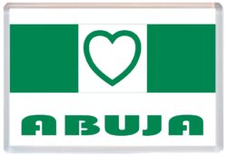 Abuja - Love Nigeria/Nigerian Towns & Cities Flag - Jumbo Fridge Magnet Souvenir Gift Present