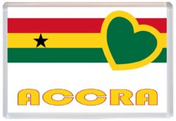 Accra - Love Ghana/Ghanian Towns & Cities Flag - Jumbo Fridge Magnet Souvenir Gift Present