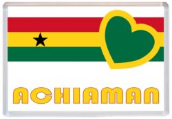 Achiaman - Love Ghana/Ghanian Towns & Cities Flag - Jumbo Fridge Magnet Souvenir Gift Present