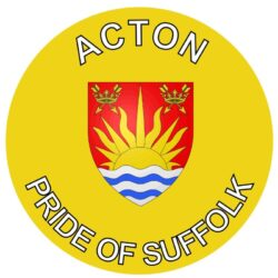 Acton - Pride of Suffolk - TWO PACK - Car Bumper Laptop Window Decal County Flag Sticker