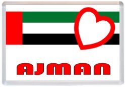 Ajman - Love UAE/United Arab Emirates Towns & Cities Flag - Jumbo Fridge Magnet Souvenir Gift Present