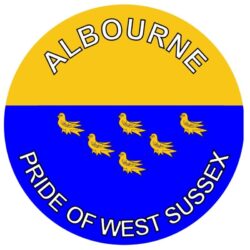 Albourne - Pride of West Sussex - TWO PACK - Car Bumper Laptop Window Decal County Flag Sticke