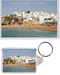 Albufeira - Algarve - Jumbo Fridge Magnet & Double Sided Large Keyring Key Fob Chain Ring Gift Present Souvenir