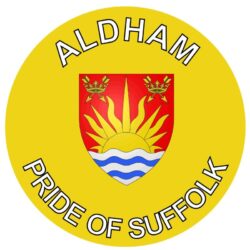 Aldham - Pride of Suffolk - TWO PACK - Car Bumper Laptop Window Decal County Flag Sticker