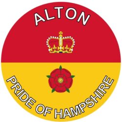 Alton - Pride of Hampshire - TWO PACK - Car Bumper Laptop Window Decal County Flag Sticker