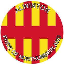 Alwinton - Pride of Northumberland - TWO PACK - Car Bumper Laptop Window Decal County Flag Sticker