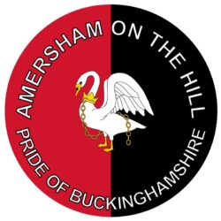 Amersham on the Hill - Pride of Buckinghamshire - TWO PACK - Car Bumper Laptop Window Decal County Flag Sticker
