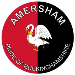 Amersham - Pride of Buckinghamshire - TWO PACK - Car Bumper Laptop Window Decal County Flag Sticker