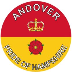 Andover - Pride of Hampshire - TWO PACK - Car Bumper Laptop Window Decal County Flag Sticker