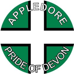Appledore - Pride of Devon - TWO PACK - Car Bumper Laptop Window Decal County Flag Sticker