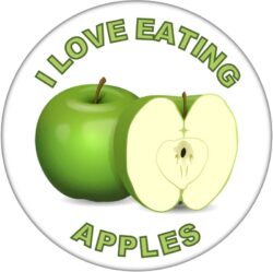 I Love Eating Apples - 59mm Badge/Badges Fun Gift Present