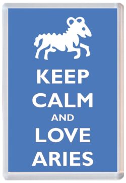 Keep Calm and Love Aries - Jumbo Fridge Magnet Star Sign Souvenir Gift Present