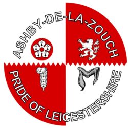 Ashby-de-la-Zouch - Pride of Leicestershire - TWO PACK - Car Bumper Laptop Window Decal County Flag Sticker
