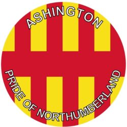 Ashington - Pride of Northumberland - TWO PACK - Car Bumper Laptop Window Decal County Flag Sticker