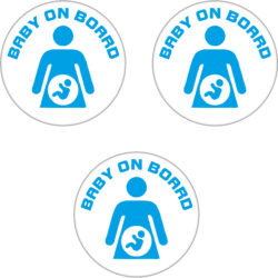 3 PACK - Baby on Board BLUE BOY - 59mm Badge/Badges Gift Present Statement