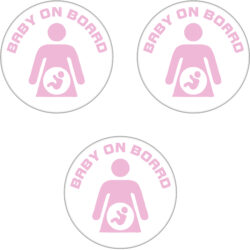 3 PACK - Baby on Board PINK GIRL - 59mm Badge/Badges Gift Present Statement
