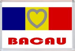 Bacau - Love Romania/Romanian Towns & Cities Flag - Jumbo Fridge Magnet Souvenir Gift Present