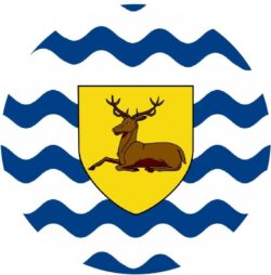 Hertfordshire County Flag - TWO PACK - Car Bumper Laptop Window Decal Sticker