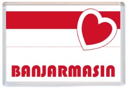 Banjarmasin - Love Indonesia/Indonesian Towns & Cities Flag - Jumbo Fridge Magnet Souvenir Gift Present