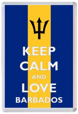 Keep Calm and Love Barbados - Jumbo Fridge Magnet Souvenir Gift Present