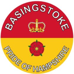 Basingstoke - Pride of Hampshire - TWO PACK - Car Bumper Laptop Window Decal County Flag Sticker