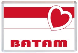 Batam - Love Indonesia/Indonesian Towns & Cities Flag - Jumbo Fridge Magnet Souvenir Gift Present