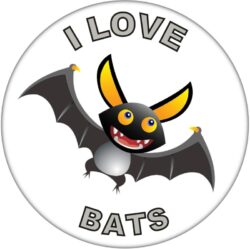 I Love Bats - 59mm Badge/Badges Fun Gift Present