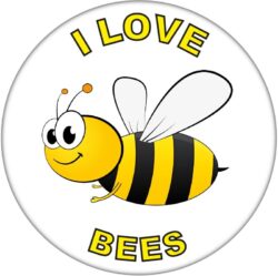 I Love Bees - 59mm Badge/Badges Fun Gift Present