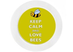 Keep Calm and Love Bees - Car Tax Disc Permit Window Holder - Reusable