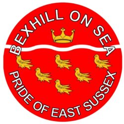Bexhill - Pride of East Sussex - TWO PACK - Car Bumper Laptop Window Decal County Flag Sticker