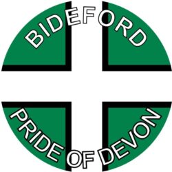 Bideford - Pride of Devon - TWO PACK - Car Bumper Laptop Window Decal County Flag Sticker