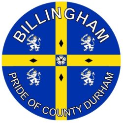 Billingham - Pride of County Durham - TWO PACK - Car Bumper Laptop Window Decal County Flag Sticker