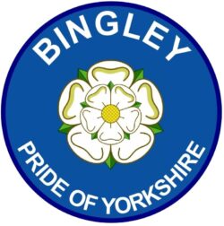 Bingley - Pride of Yorkshire - TWO PACK - Car Bumper Laptop Window Decal County Flag Sticker