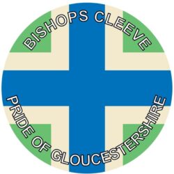Bishops Cleeve - Pride of Gloucestershire - TWO PACK - Car Bumper Laptop Window Decal County Flag Sticker