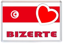 Bizerte - Love Tunisia/Tunisian Towns & Cities Flag - Jumbo Fridge Magnet Souvenir Gift Present